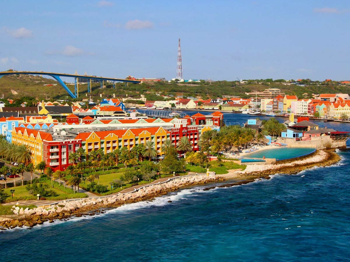 Colorful waterfront architecture in Willemstad, Curacao