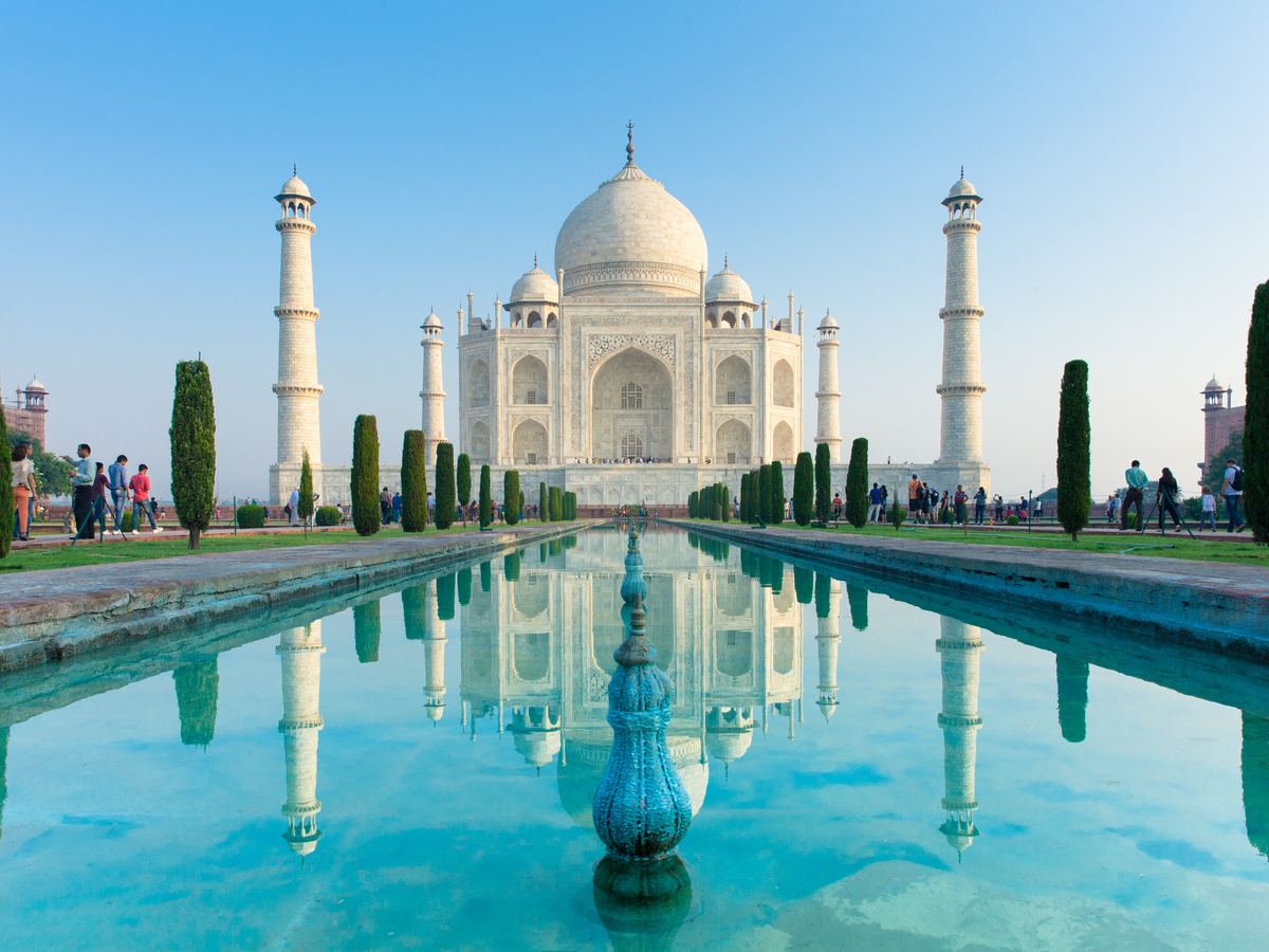 The Taj Mahal at sunrise, Agra, India